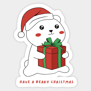 Christmas Polar Bear Sticker